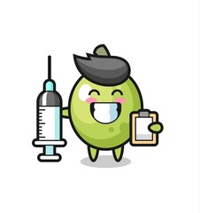 Mascot Illustration of olive as a doctor