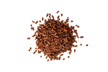 Brown rice isolated on white background.