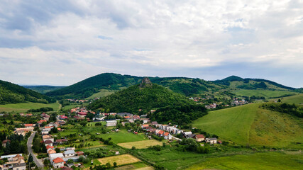 Fototapeta na wymiar Aerial view of the village Hajnacka in Slovakia