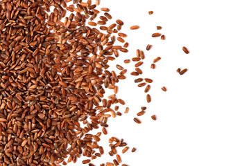 Brown rice isolated on white background.
