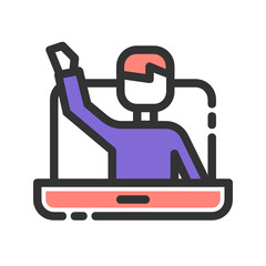 Online Education and Elearning filled outline icon