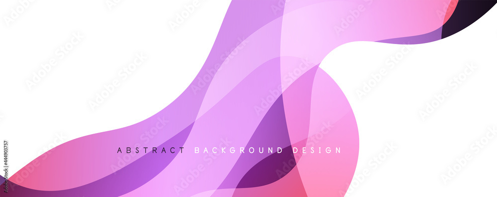 Wall mural trendy simple fluid color gradient abstract background with dynamic wave line effect. vector illustr