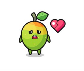 mango cartoon illustration is broken heart