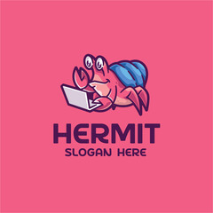 Cute Hermit Character Logo