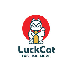 Minimal Lucky Cat Logo