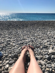 Fototapeta na wymiar French Riviera Beach in Nice france