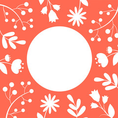 Fototapeta premium Trendy abstract artistic background with floral elements. Great for app design, social media, packaging, online advertising. Vector illustration.