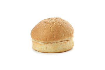 Bread for burger isolated on white background