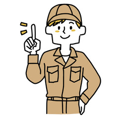 説明をする便利屋の男性