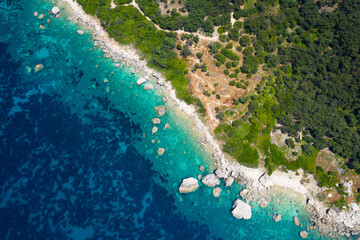 beautiful view of the beach and the sea. aerial photography