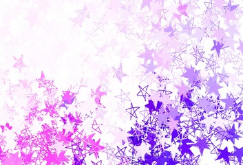 Obraz na płótnie Canvas Light Purple, Pink vector texture with beautiful stars.