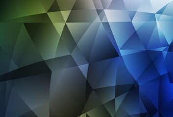 Fototapeta premium Dark Blue, Green vector polygon abstract layout.