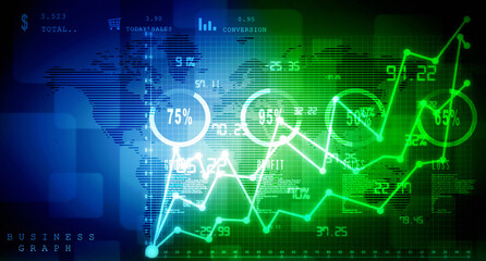 2d rendering Stock market online business concept. business Graph 
