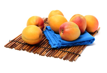 Fresh apricot fruits isolated on white background
