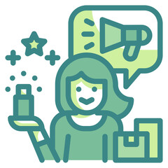 influencers blue line icon