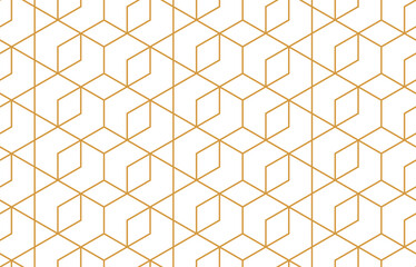 The geometric pattern with lines. Seamless vector background. White and gold texture. Graphic modern pattern. Simple lattice graphic design