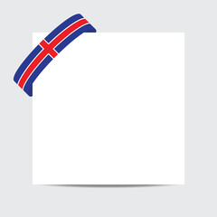 Iceland   flag.  Iceland  patriotic banner with space for text. Happy Independent Day. Template of greeting card, 