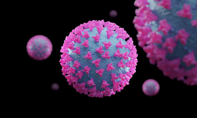 Coronavirus variant virus mutation 3d illustration