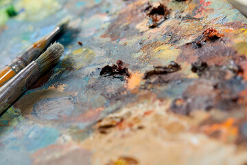 art tools in the studio