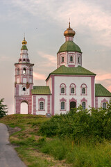 Elijah's Church in the city of Suzdal at sunset of a summer evening