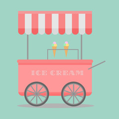 Retro style trailer with ice cream