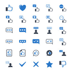 Rating feedback icons set vector graphic illustration
