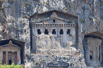 Ancient tombs carved into the rocks (Turkey)
