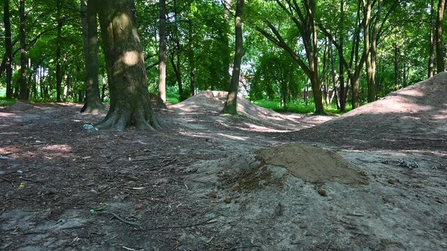 MTB trail riding on the MTB bicycle in the summer season