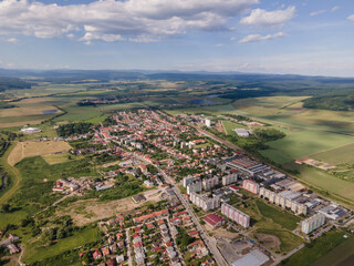 Aerial view of the town of Tornala in Slovakia