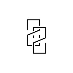 Square smiley icon. Logo sign eps ten