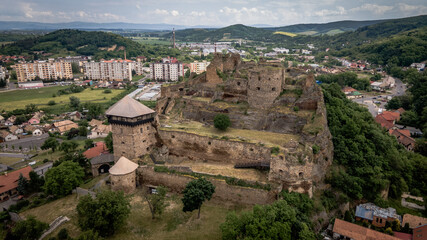 Fototapeta na wymiar Aerial view of the castle in Filakovo, Slovakia