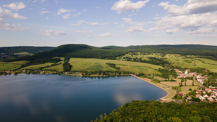 Aerial view of Teply vrch reservoir in Slovakia