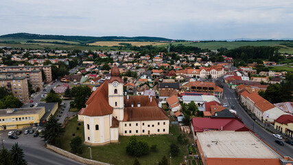Aerial view of the town of Filakovo in Slovakia
