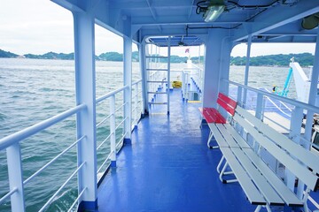 Fototapeta na wymiar Gogo-shima island ferry between Takahama and Yura - 日本 愛媛県 興居島 フェリー ミソラ 由良 高浜