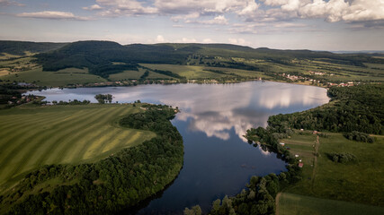 Aerial view of Teply vrch reservoir in Slovakia
