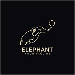 Silhouette of Elephant Icon Vector Inspiration