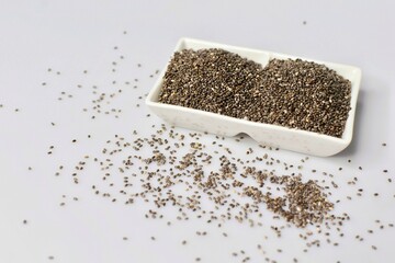 Grains ,Seeds on white background. Close up, Blurry