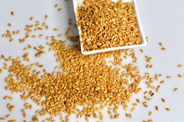 Grains ,Seeds on white background. Close up, Blurry