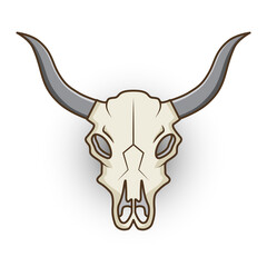 skull cow isolated in white