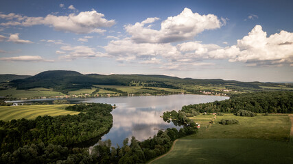 Aerial view of Teply vrch reservoir in Slovakia