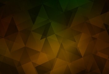Dark Green, Yellow vector polygonal pattern.