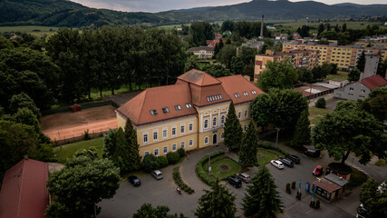 Aerial view of the manor house in Filakovo, Slovakia