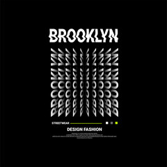 Brooklyn writing design, suitable for screen printing t-shirts, clothes, jackets and others