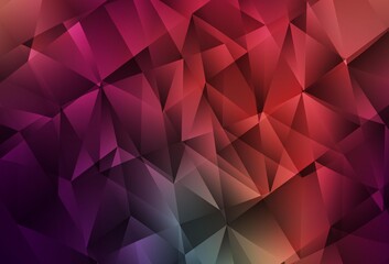 Obraz premium Dark Green, Red vector texture with triangular style.