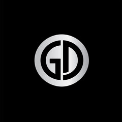 Silver GD Logo Creative Modern Minimal Alphabet G D Initial Letter Mark Monogram Editable in Vector Format