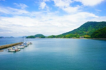 seascape from Washigase beach in Gogoshima island, Ehime, Japan - 日本 愛媛県 興居島 鷲ヶ巣海水浴場からの景色	