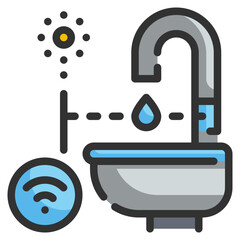 wash basin line icon