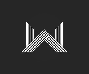 W Initial Letter Line Logo Design Vector Illustration. W Minimalist, Unique, Luxury, Modern, Elegant, Simple, Creative, Flat, Business And Modern Logo Design.