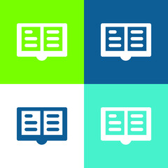 Accounting Book Flat four color minimal icon set