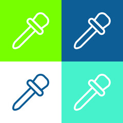 Baby Medicine Dropper Outline Flat four color minimal icon set